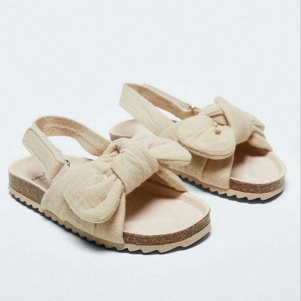 Mango Tan Comfort Sandals with Cork Footbed